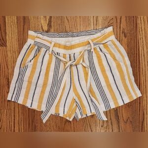 Rewind High Waist Striped Yellow and White Shorts By Rewind, Size Large